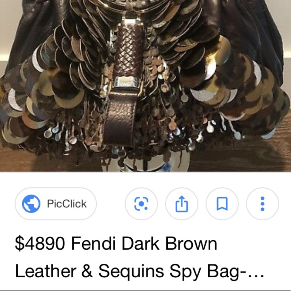 *RARE*Authentic Fendi Spy Sequin Tassel Disk Bag - Picture 8 of 8